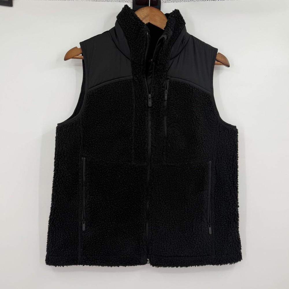 Lululemon Vest Womens 6 Black Sherpa Fleece Lined Full Zip Zippered Pockets